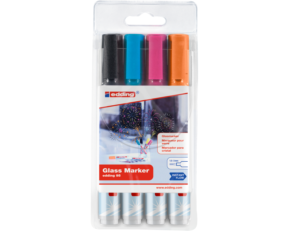 EDDING Glassboardmarker 95 1.5-3mm 95-E4-001 4 pcs. ass.
