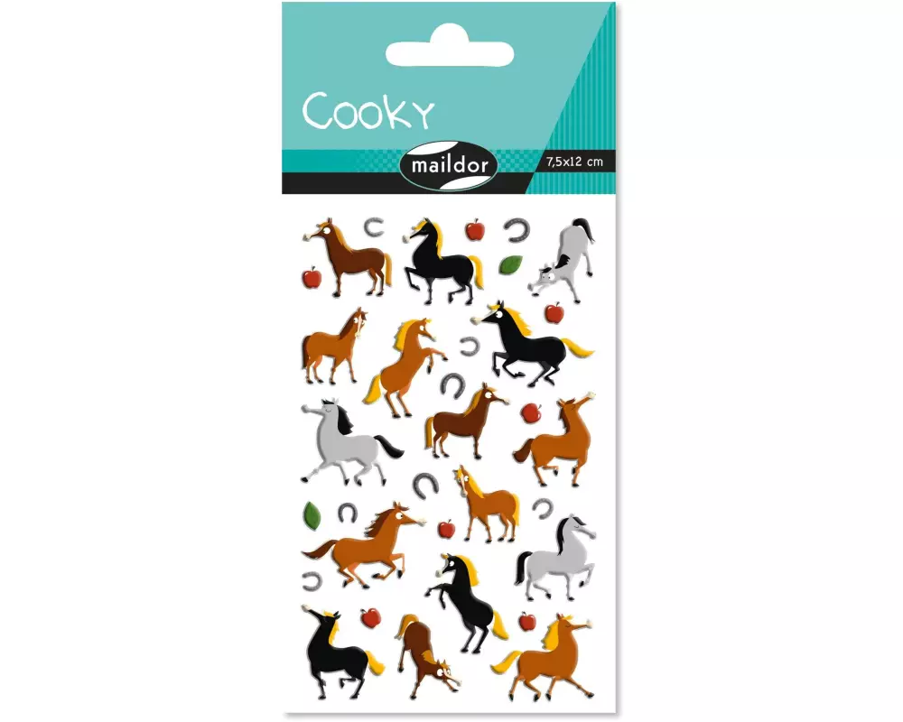 Clairefontaine Motivsticker 3D Cooky Pferde 1 Bogen