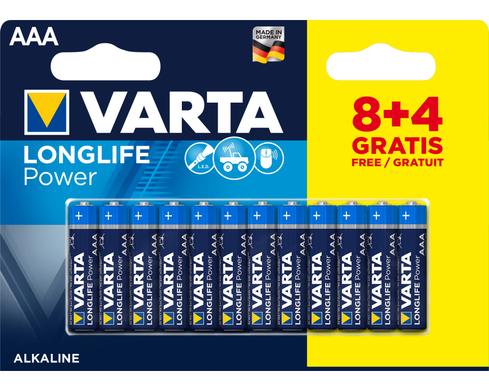 VARTA Batterie Longlife Power 4903121472 AAA/LR03, 12 Stück