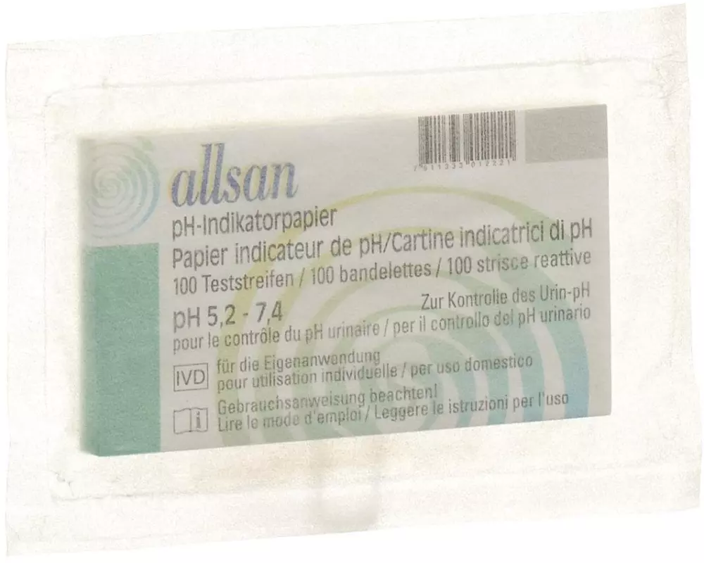 Allsan Selbsttest pH-Indikatorpapier pH 5.2-7.4 100 Stück