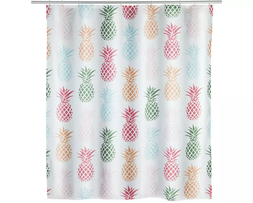 Wenko Duschvorhang Ananas 180 x 200 cm Mehrfarbig