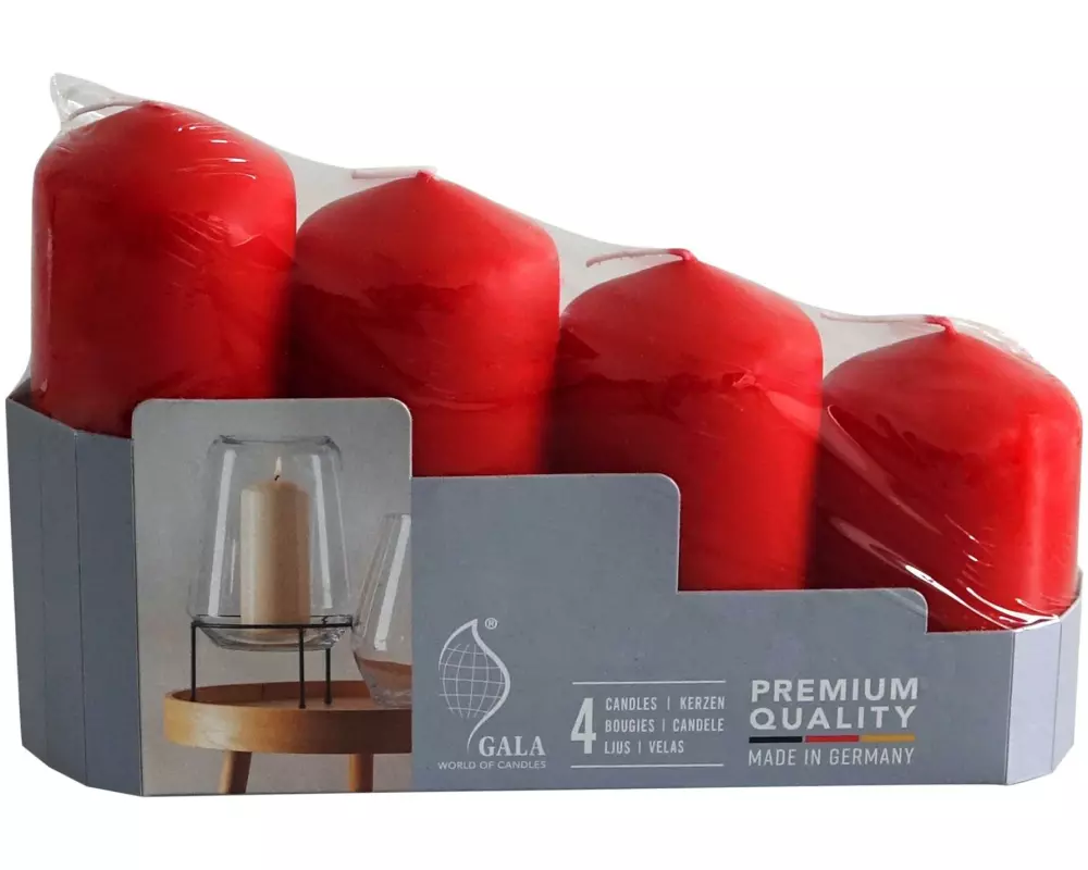 müller Kerzen Weihnachtskerze Rot, 4 Stück