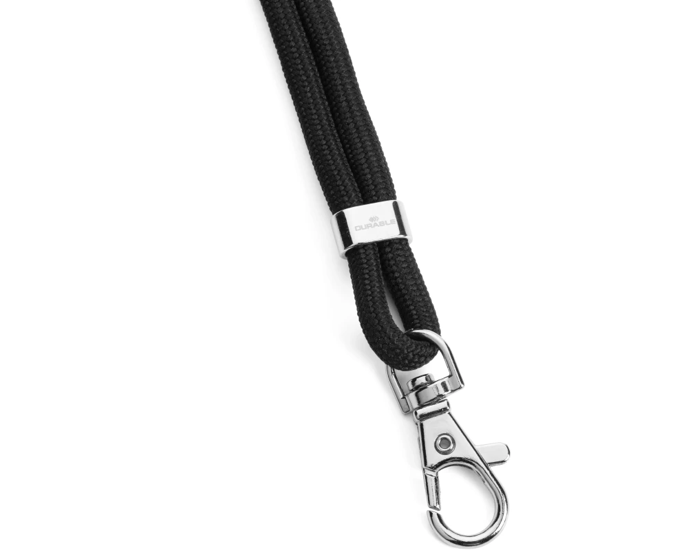 DURABLE Textilband rPET mit Karabiner 10 Stück, Schwarz
