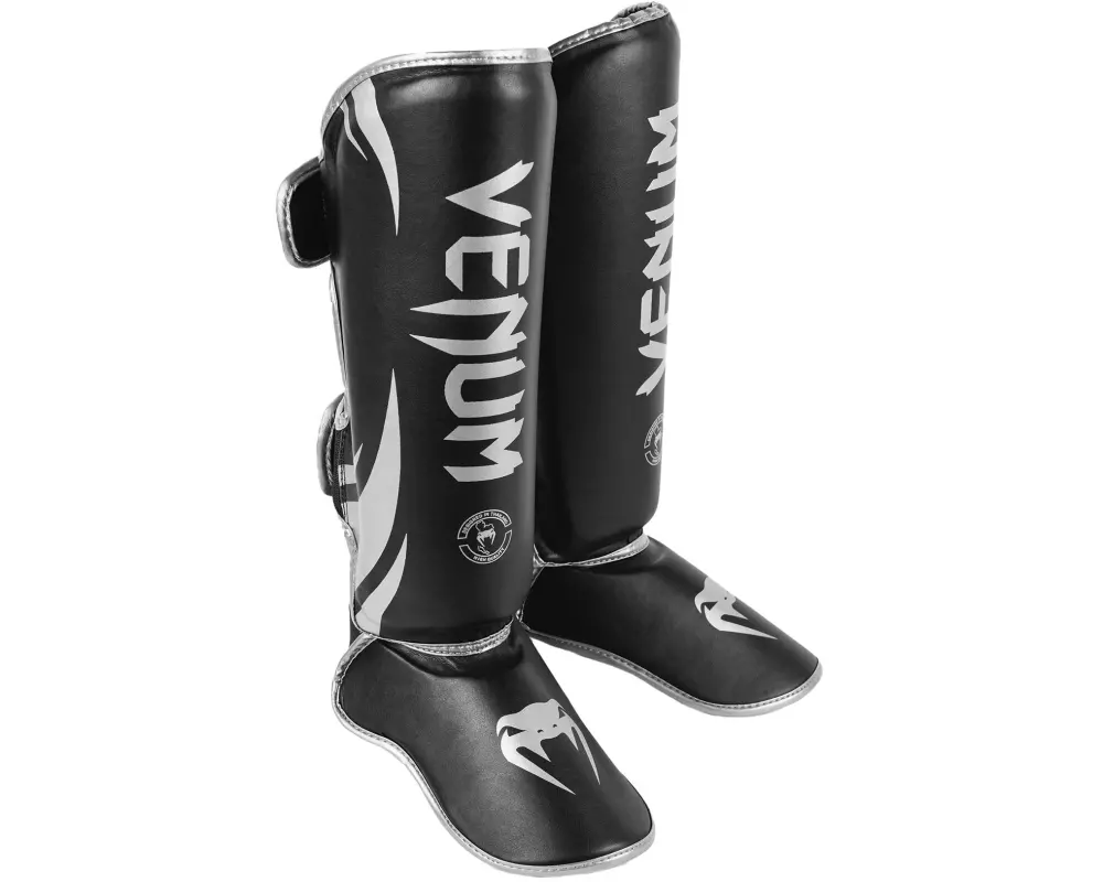 Venum Challenger Standup Shin Guards Schwarz/Silber, XL