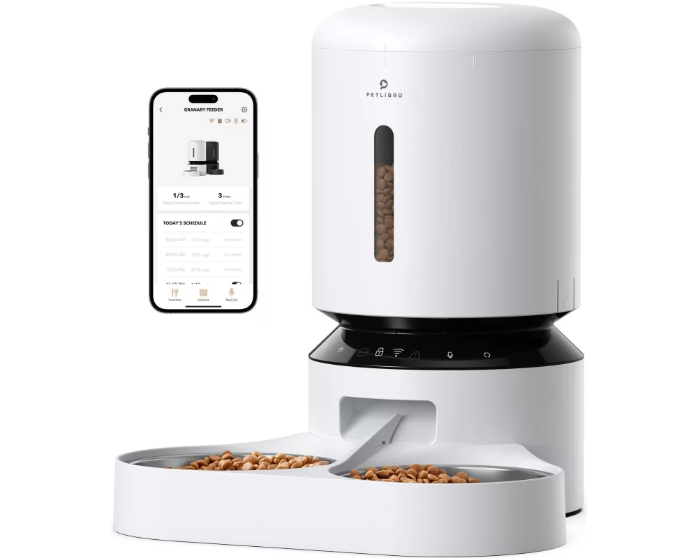 Petlibro Futterautomat WIFI Doppelfutterschale 5 l Weiss