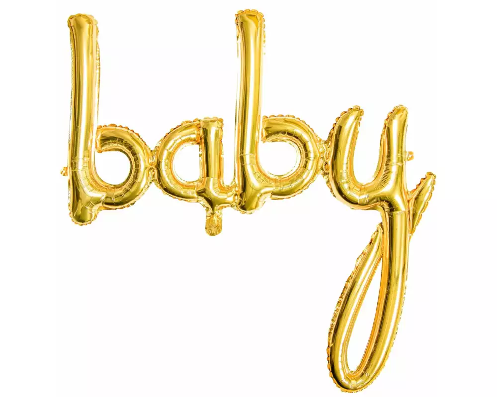 Partydeco Folienballon Baby 73.5 x 75.5 cm Gold, 1 Stück