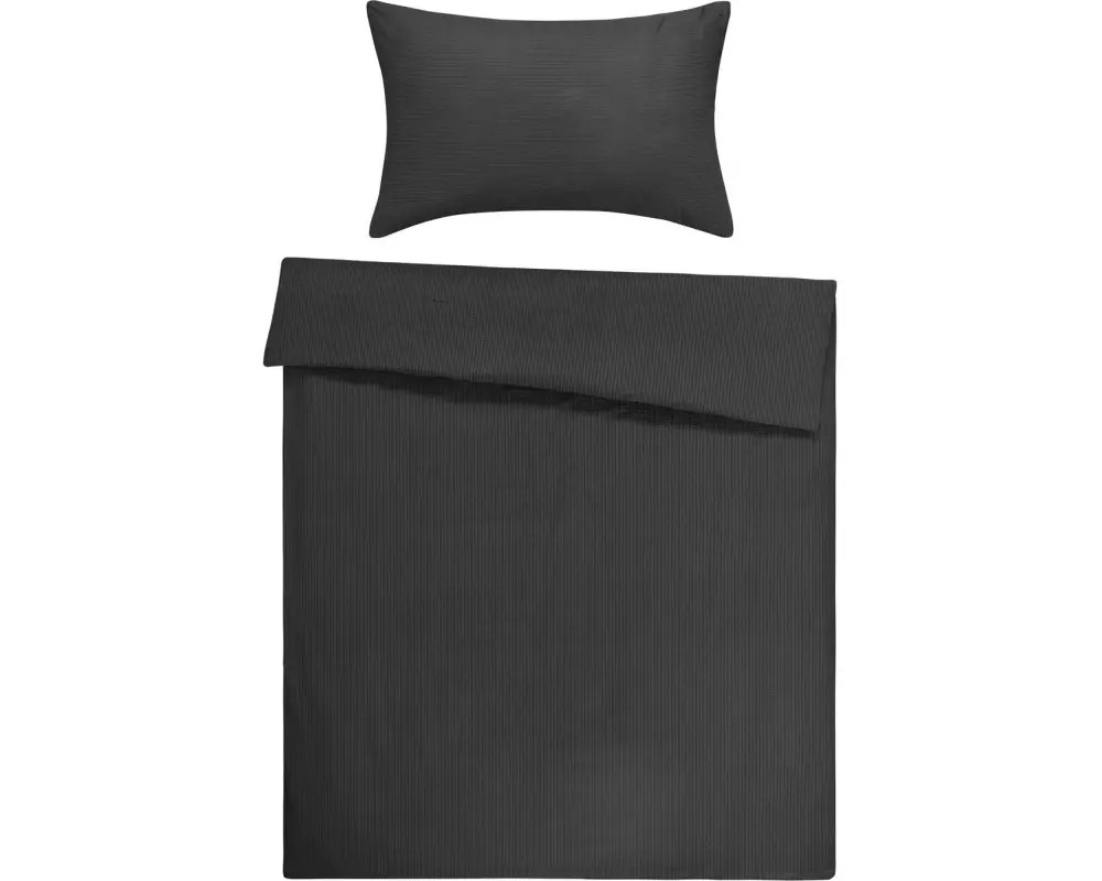 Flair Bettwäschegarnitur Seersucker Anthrazit