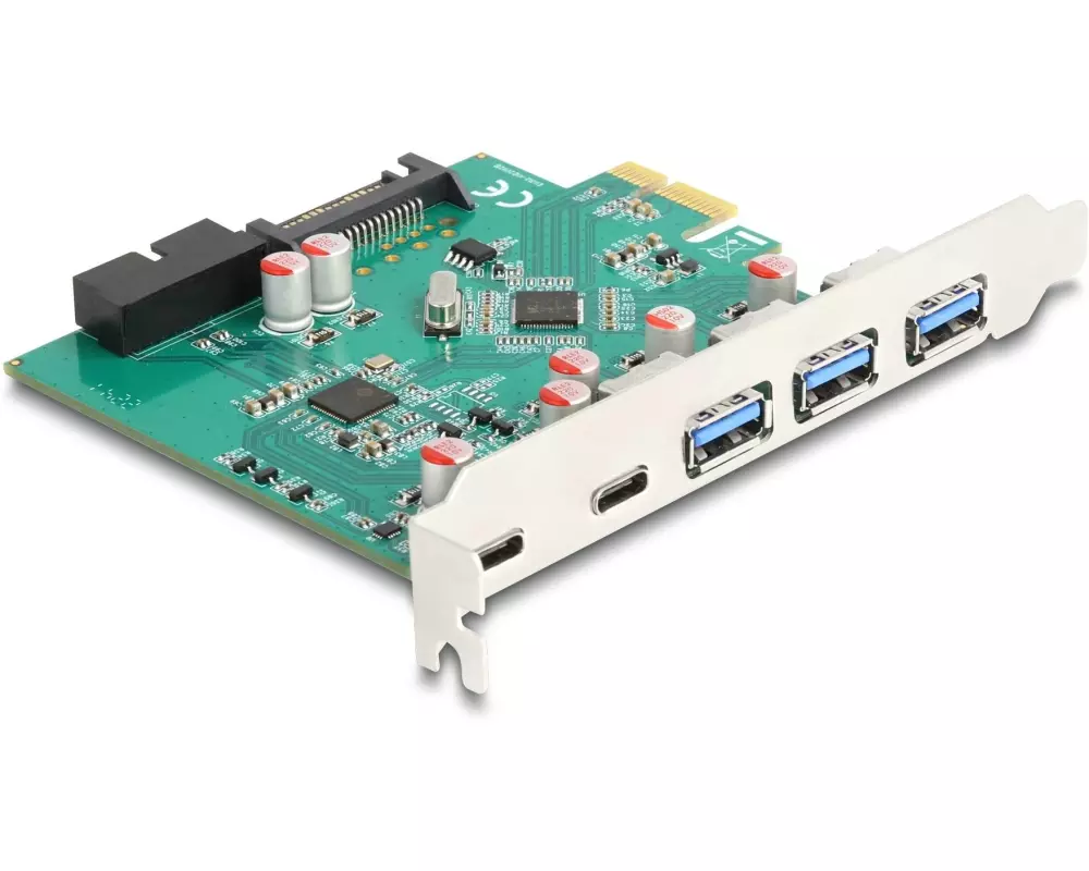 Delock PCI-Express-Karte 3x USB-A 3.0 / 2x USB-C 3.0