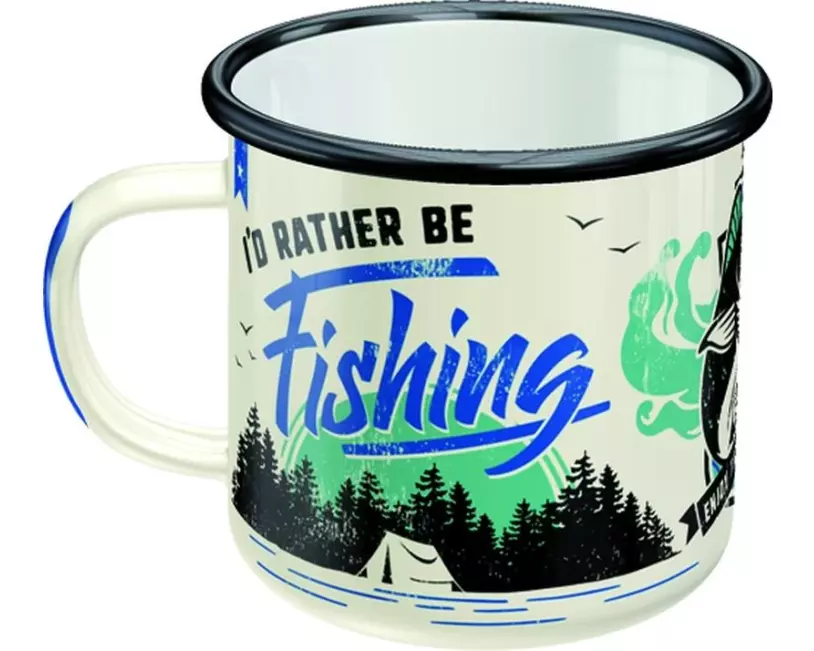 Nostalgic Art Universaltasse I'd Rather Be Fishing 360 ml, 1 Stück, Weiss