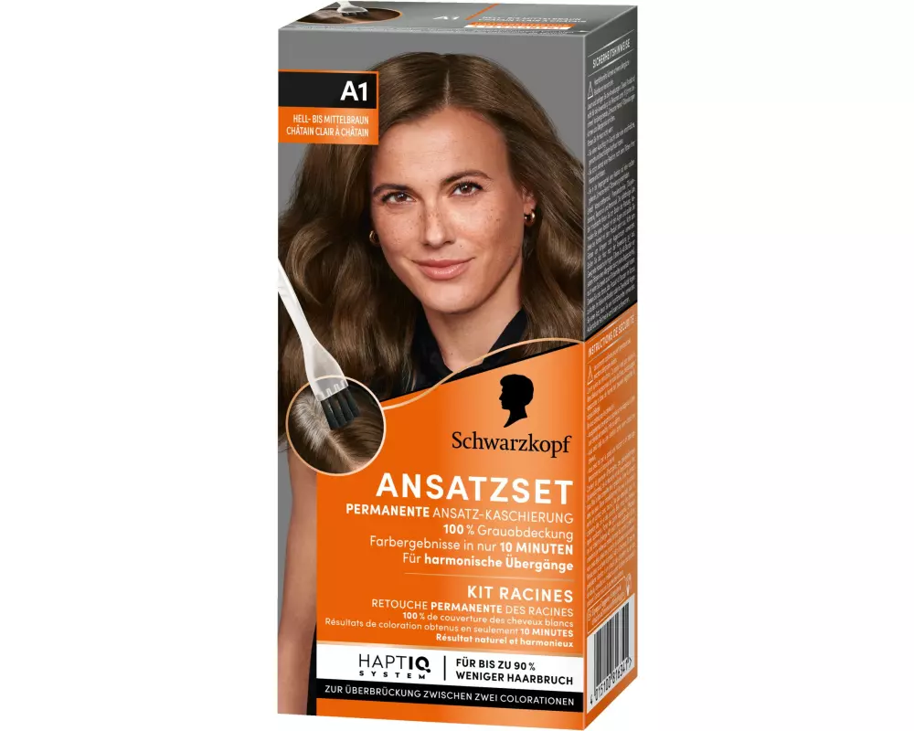 Schwarzkopf ANSATZSET Haarcoloration Hell-Mittelbraun A1