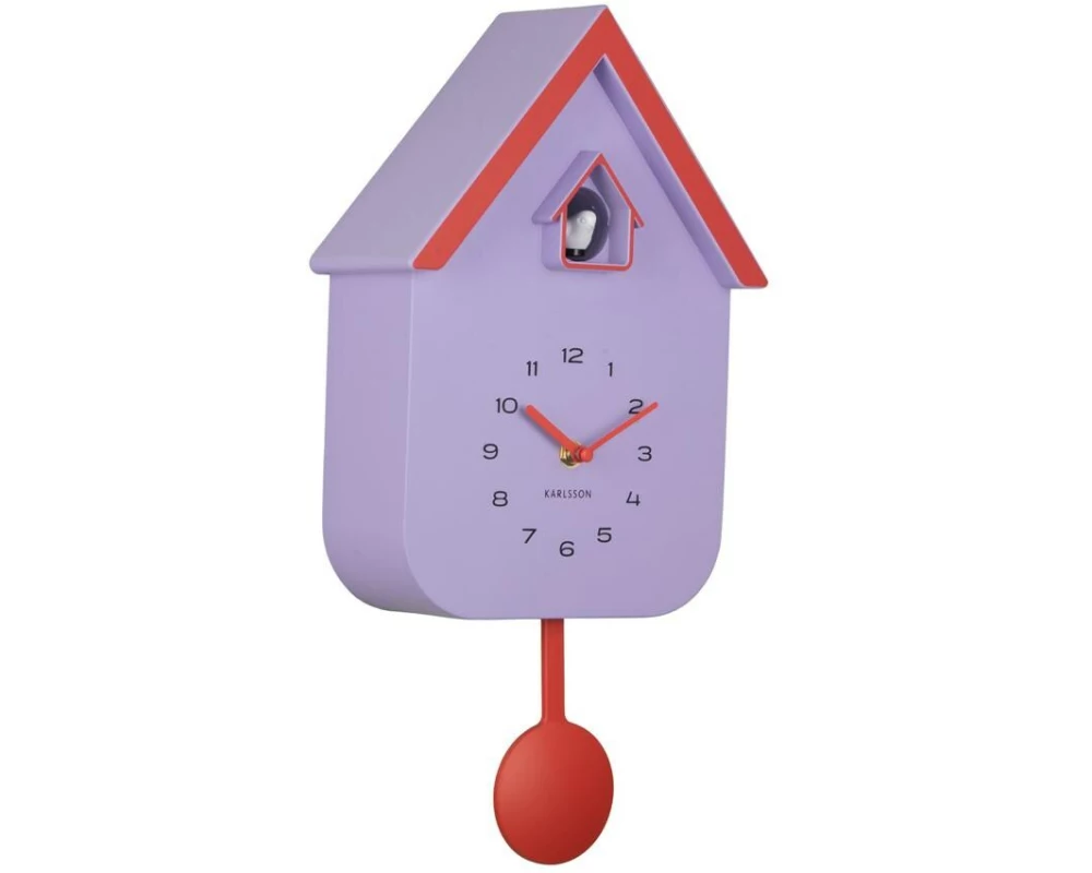 KARLSSON Wanduhr Dupla Color Cuckoo Soft Purple and Orange