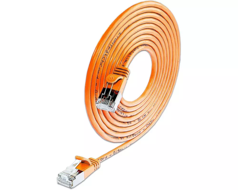 SLIM Slimpatchkabel RJ-45 - RJ-45, Cat 6, U/FTP, 7.5 m, Orange