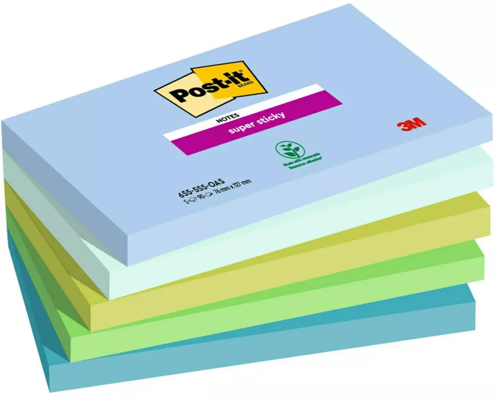 Post-it Notizzettel Super Sticky Oasis Collection 127 x 76 mm