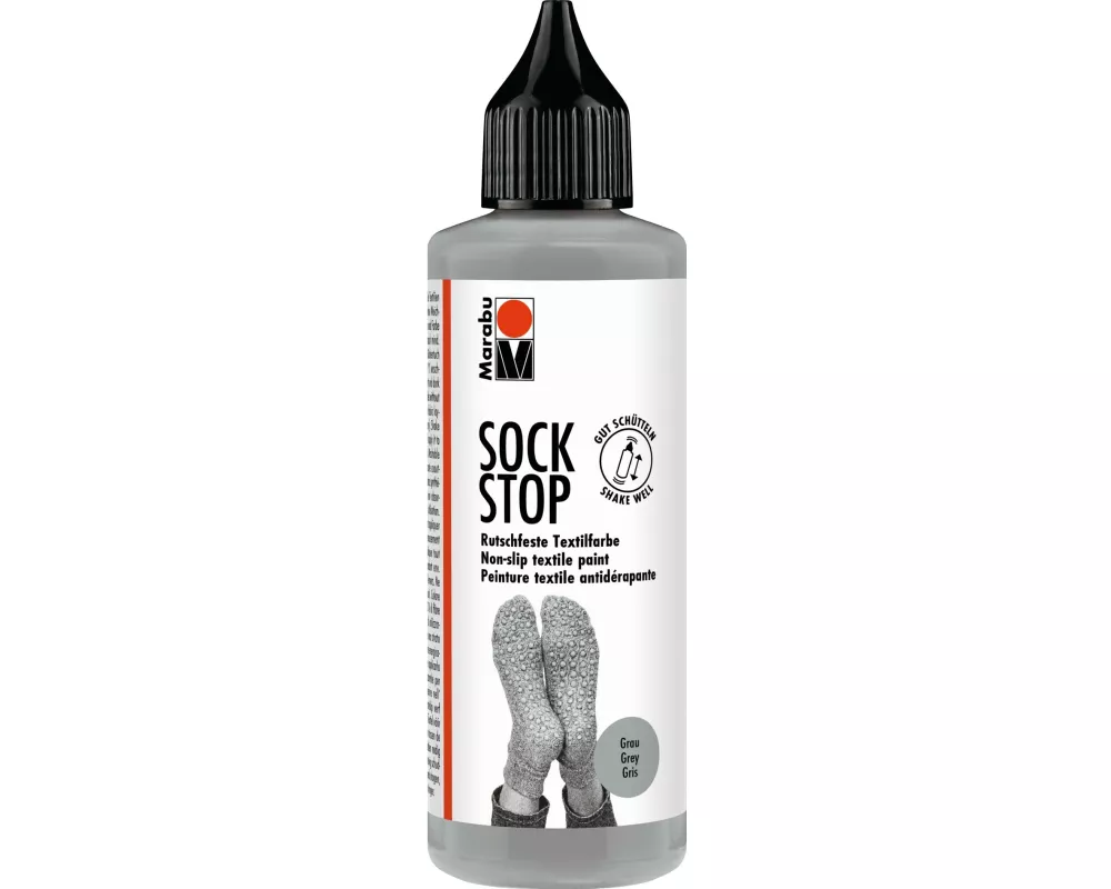 Marabu Textilfarbe Antirutsch Sock Stop 90 ml, Grau