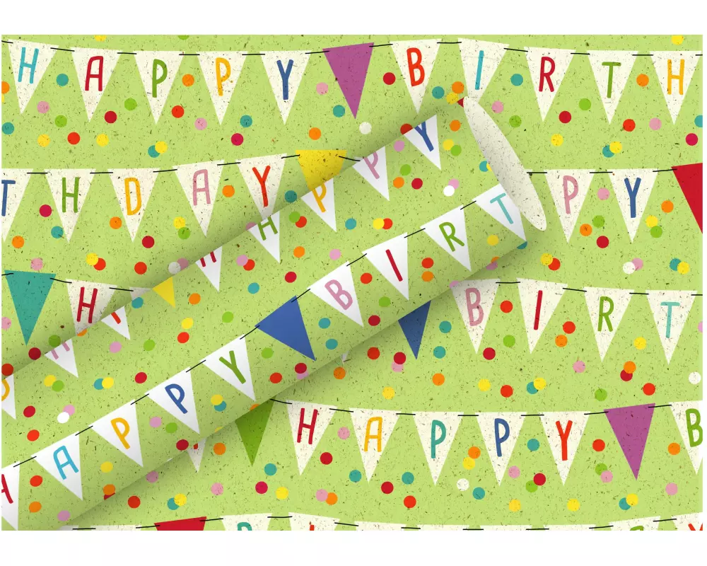 Braun + Company Geschenkpapier By Nature Wimpel 1.5 m x 70 cm, Grün