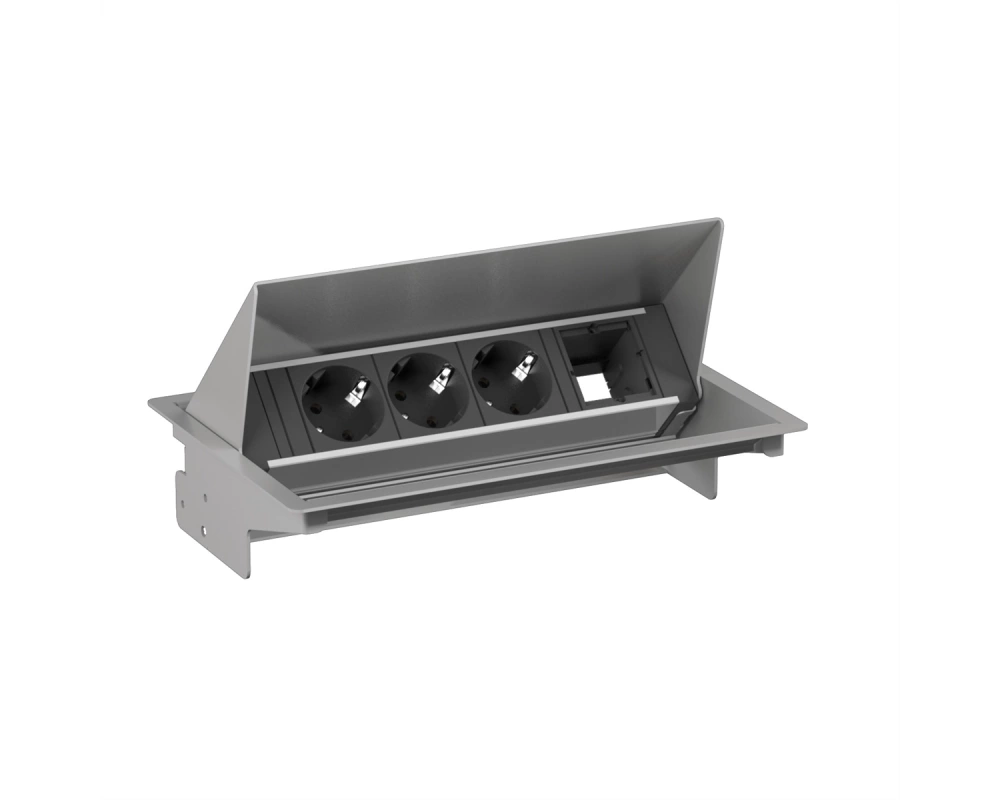 BACHMANN CONEO SET 3x Schutzkontakt 1x ABD, silberfarben
