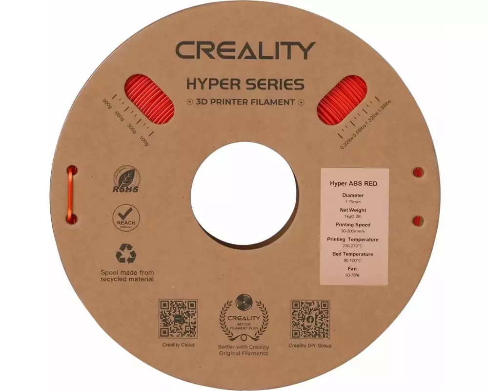 Creality Filament Creality Hyper ABS Filament Rot 1.75 mm 1 kg