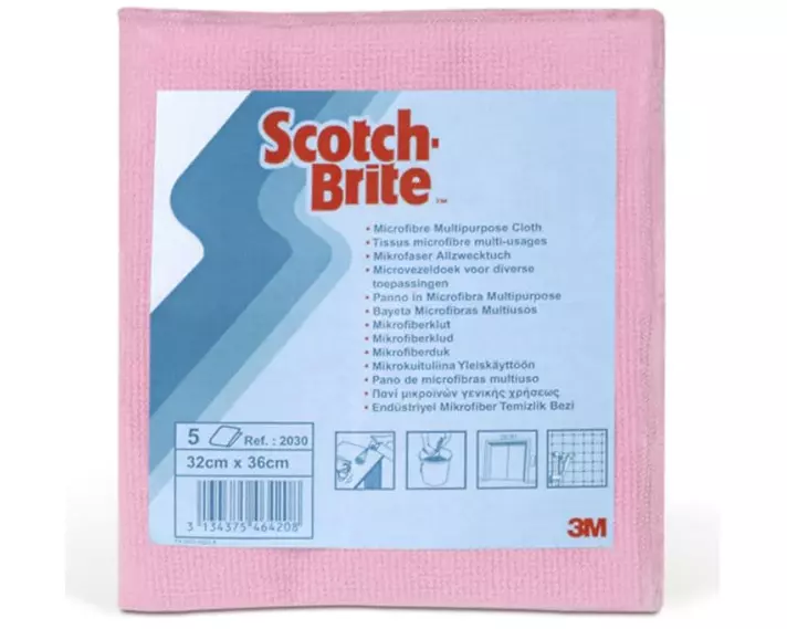Scotch-Brite Mikrofaser-Reinigungstuch 30 x 40 cm, 5 Stück Rot