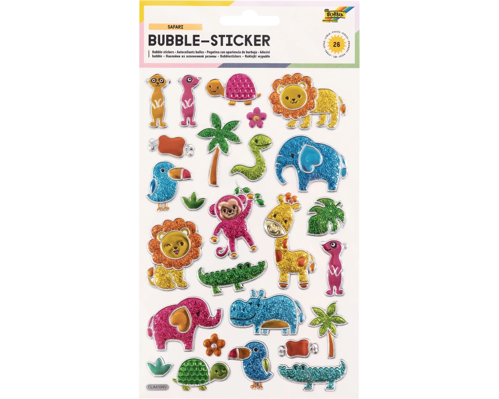 FOLIA Bubble-Sticker 14x21cm 19503 Safari