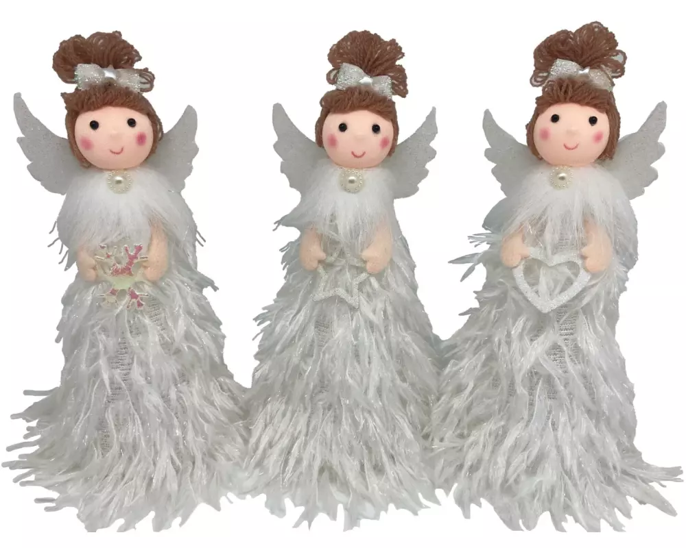 Dameco Aufsteller Engel 19 cm, Polyester/Polypropylen (PP), 3 Stück
