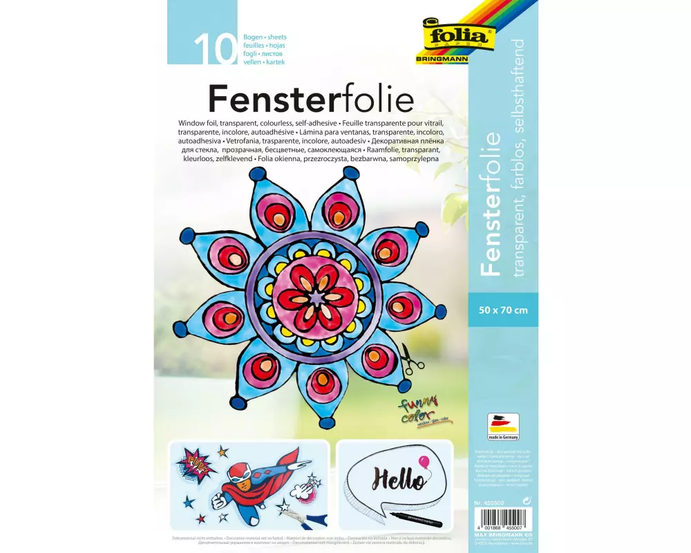 Folia Folie 50 x 70 cm Fenster, farblos, selbsthaftend