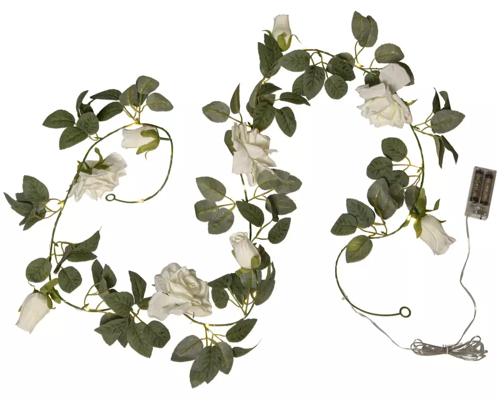 Star Trading Lichterkette Roza Weiss, 200 cm