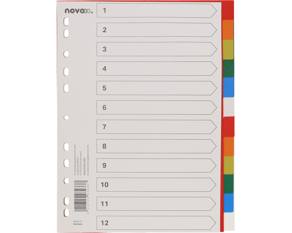 NOVOOO Register PP A4 40984 multicolor 12-teilig
