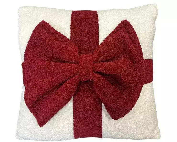 Dameco Kissen Weiss / Rot, 45 x 45 cm