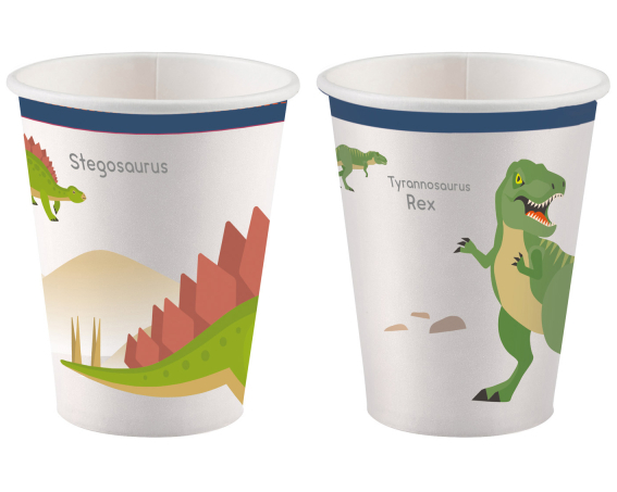 NEUTRAL Becher Dinosaurier 250ml 9903971 Papier 8 Stück