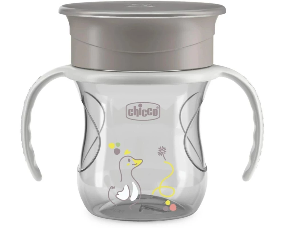 Chicco Kindertrinkbecher Perfect Cup 200 ml, Grau, 12m+