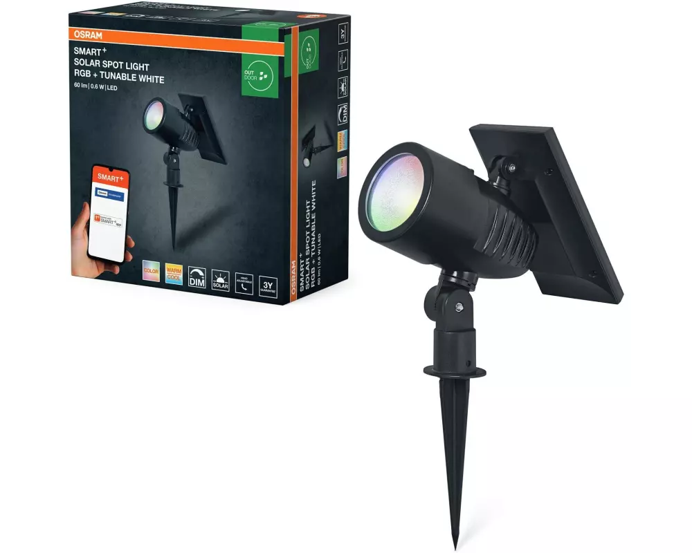 OSRAM Outdoor Gartenspot SMART+ Solar Spot Light RGB + W