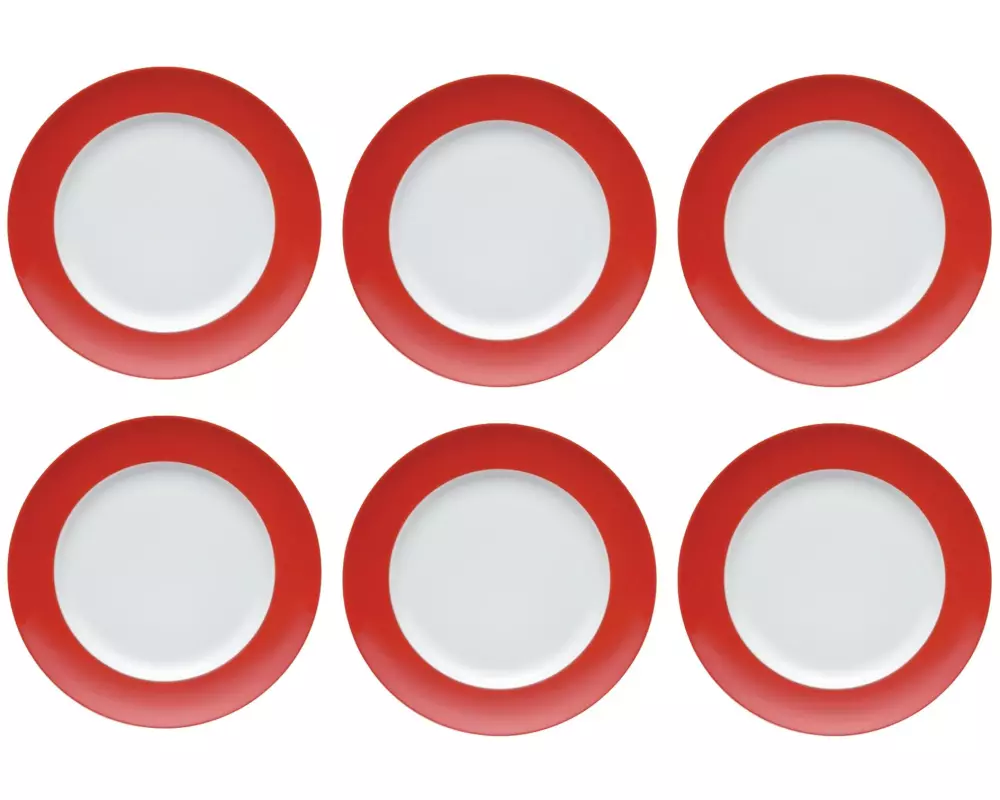 THOMAS Frühstücks- & Dessertteller Sunny Day 6 Stück,Rot, 22 cm