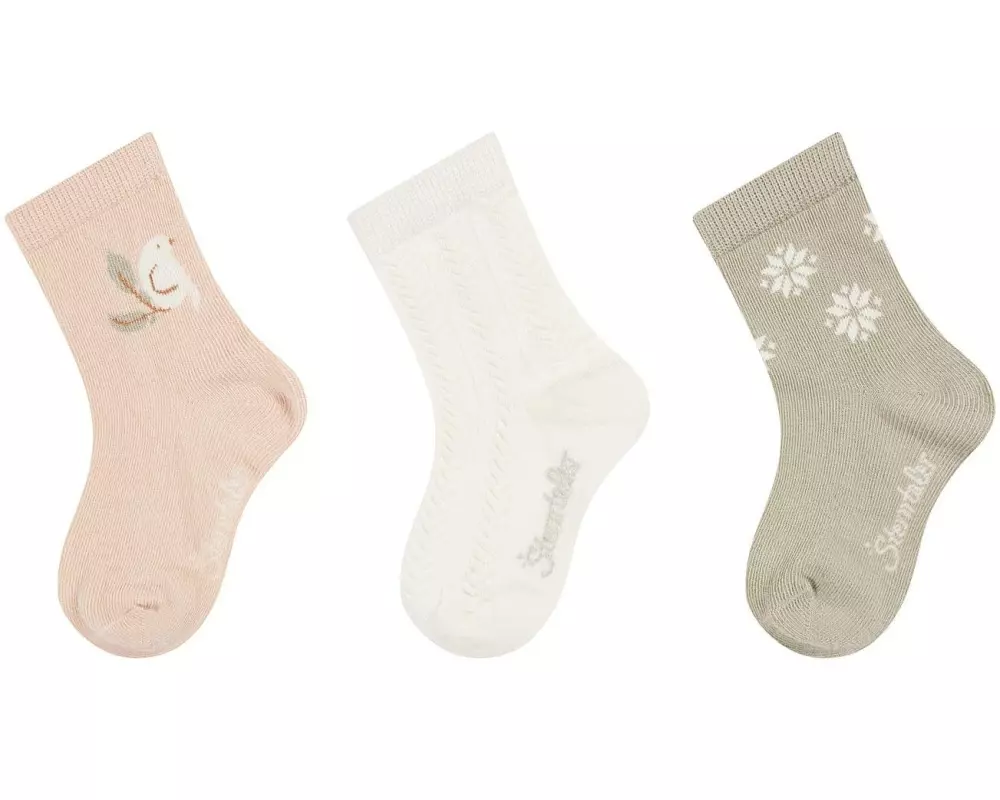 Sterntaler Socken 3er Set Vogel Zartrosa Gr. 17-18