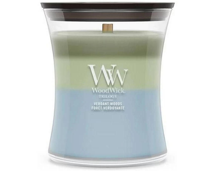 Woodwick Duftkerze Verdant Woods Trilogy Medium Jar