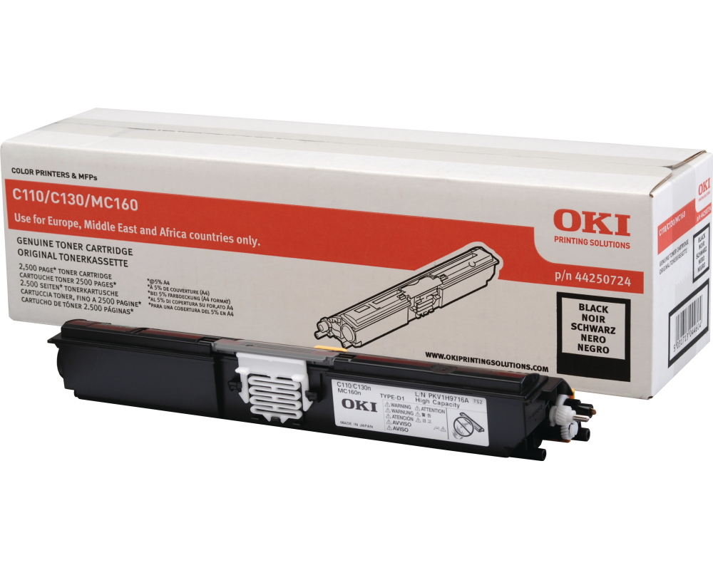 OKI Toner HY schwarz 44250724 C110/C130 2500 Seiten