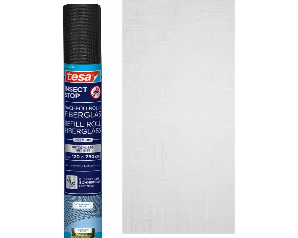 tesa Clear-View Ersatzrolle Fiberglas Anthrazit 120 x 250 cm