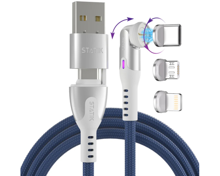STATIK Statik 360 Pro Mag. Cable PUP-0520-6FT-NVY 2.0 USB-C Only, 2m 100W