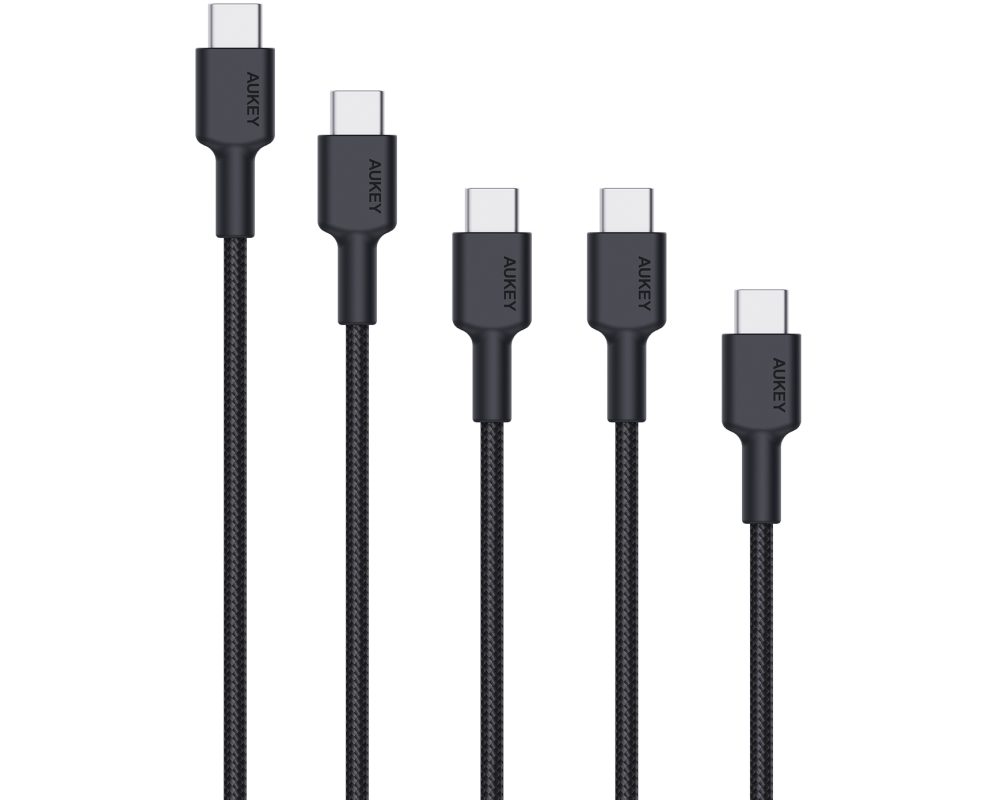 AUKEY USB-C-to-C Cable CB-CD37A 5 Pack,1x 2m,3x1m,1x0.5m
