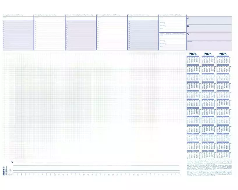 Biella Schreibunterlage 2025 - 2026, 57 x 40 cm