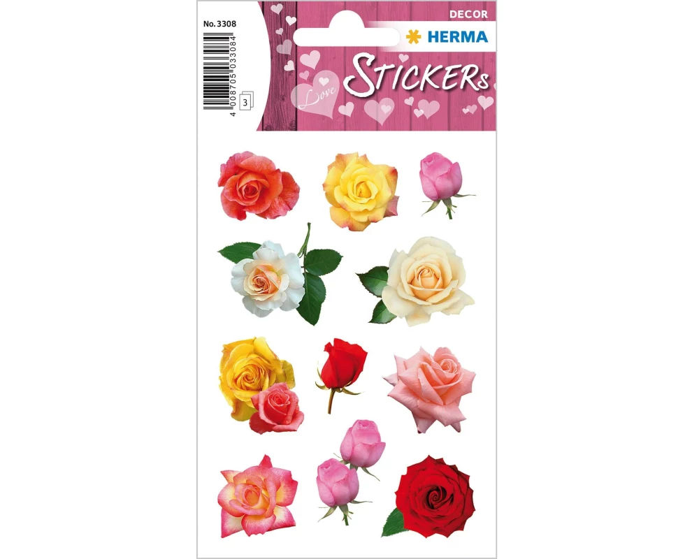 Herma Stickers Rosenblüten Papier Mehrfarbig