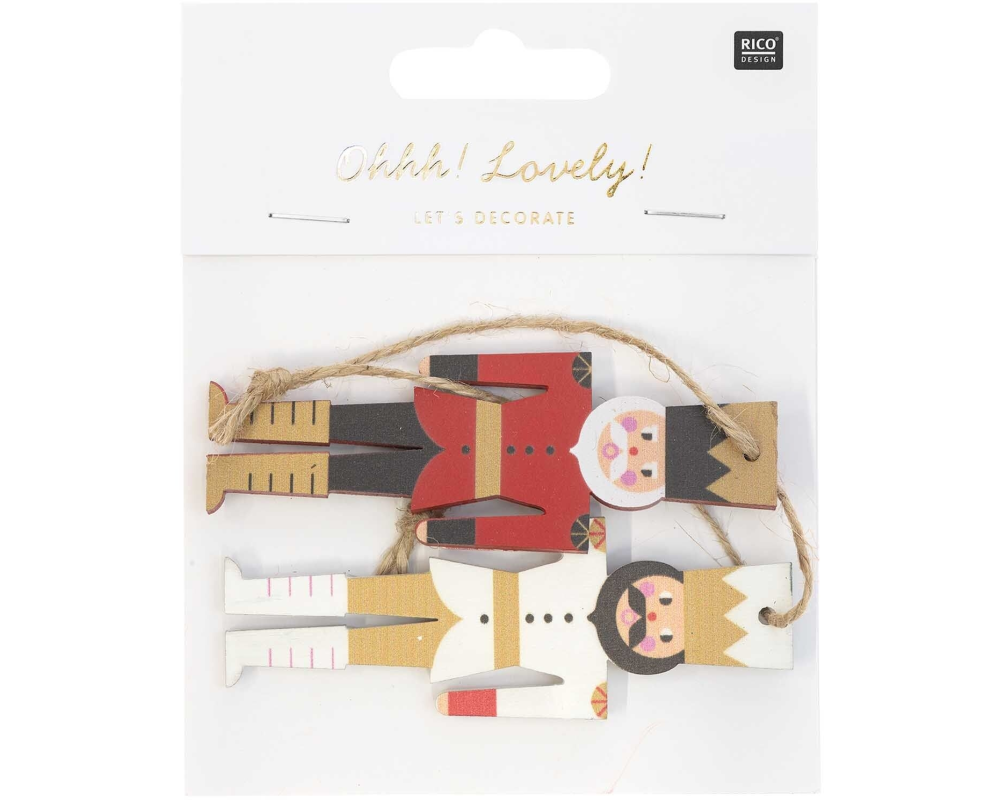 RICO DESIGN Geschenkanhänger Nussknacker 701034 2 Stück