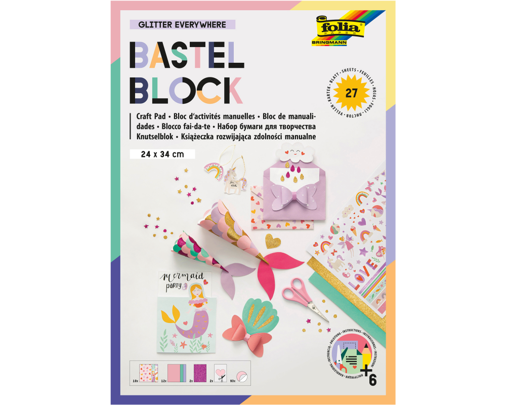 FOLIA Bastelblock Glitter 49102 Everywhere ink. Anleitung