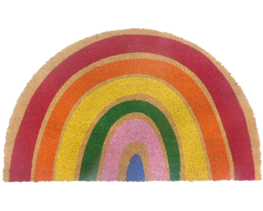 relaxdays Fussmatte Regenbogen 80 x 50 cm Mehrfrabig