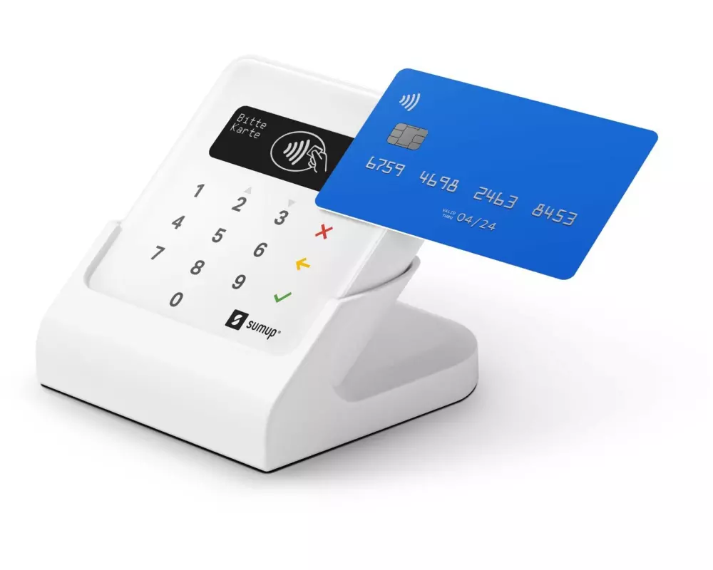 SumUp Chipkartenleser Air Kartenterminal + Ladestation Weiss