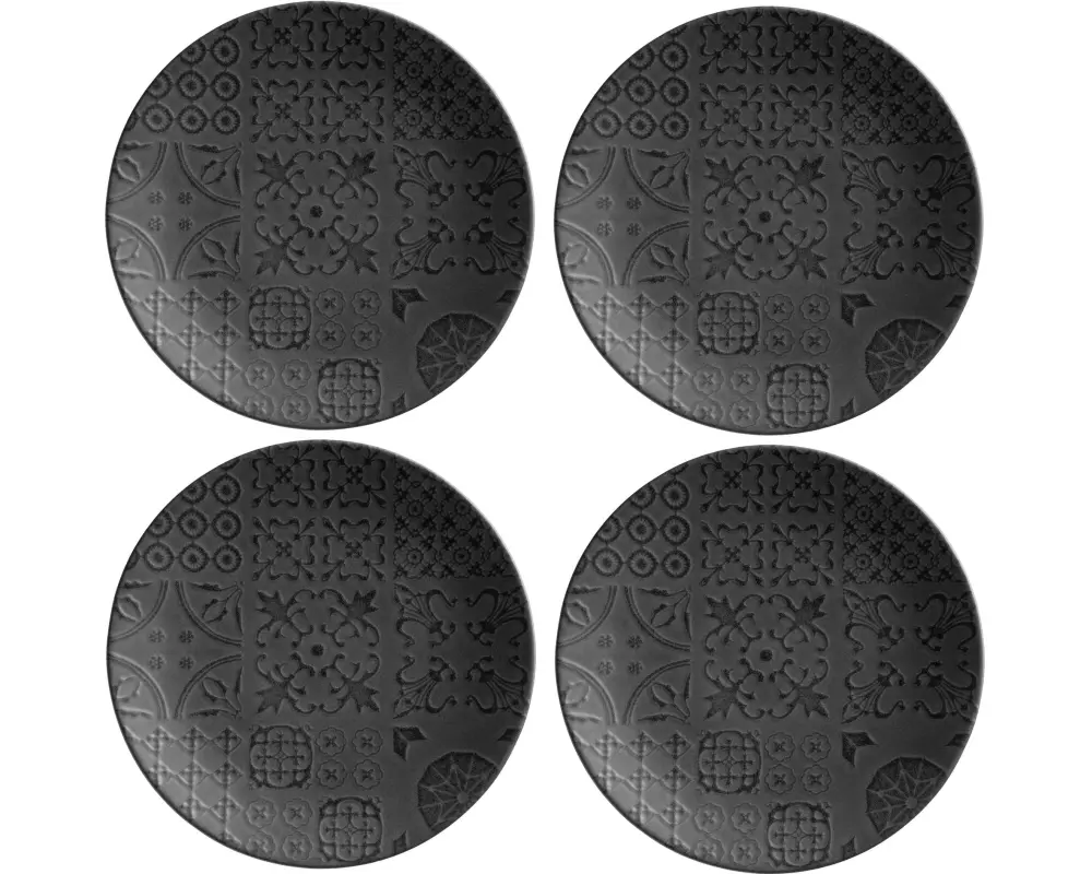 Mäser Platzteller Tiles 33 cm, 4 Stück, Schwarz
