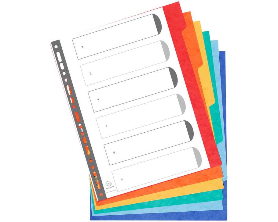 EXACOMPTA Kartonregister A4+ 2606E intensiv 6-teilig