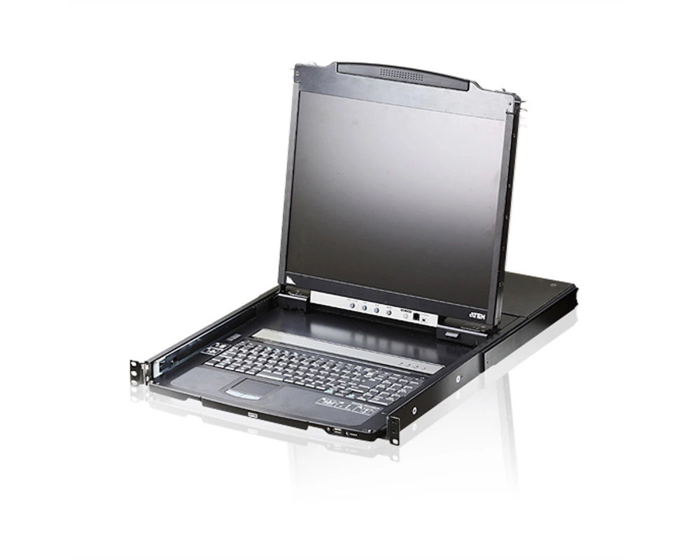 ATEN CL5800N KVM-Konsole, 48cm LCD, VGA, PS/2-USB, Peripheral Port, DE-Layout