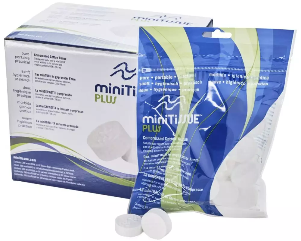 miniTiSSUE Erfrischungstücher BoxBC200 Plus 10 x 20 Stück