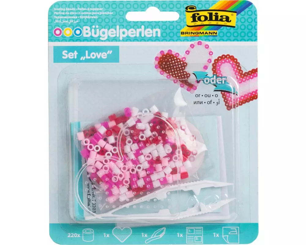 Folia Bügelperlen-Set Love Mehrfarbig