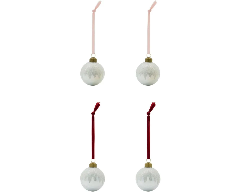 House Doctor Weihnachtskugel Bano Ø 6 cm, 4 Stück Silber